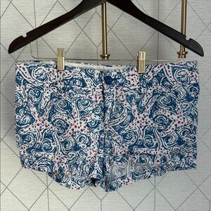 Lilly Pulitzer Blue and Pink Patterned Jean Shorts